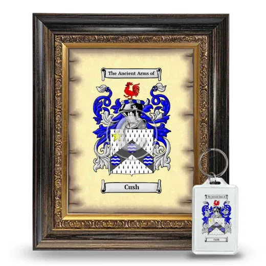 Cush Framed Coat of Arms and Keychain - Heirloom