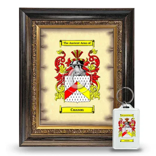 Cuzzon Framed Coat of Arms and Keychain - Heirloom