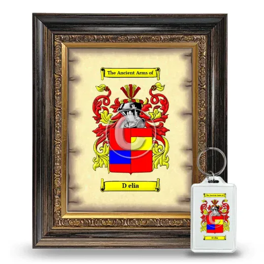 D elia Framed Coat of Arms and Keychain - Heirloom
