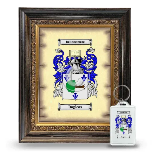 Dagleas Framed Coat of Arms and Keychain - Heirloom