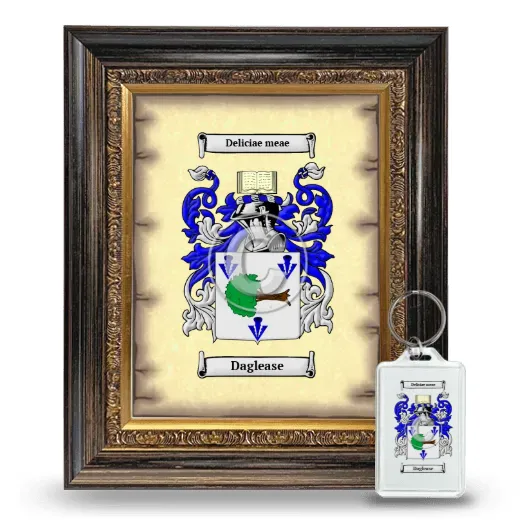 Daglease Framed Coat of Arms and Keychain - Heirloom