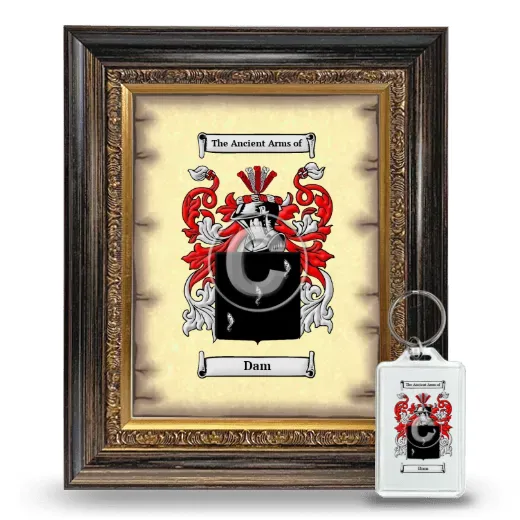Dam Framed Coat of Arms and Keychain - Heirloom