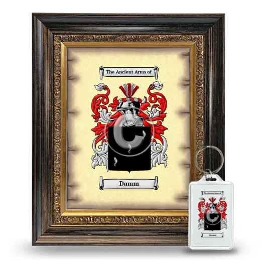 Damm Framed Coat of Arms and Keychain - Heirloom