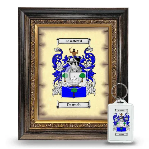 Darrach Framed Coat of Arms and Keychain - Heirloom
