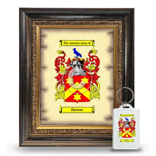 Davers Framed Coat of Arms and Keychain - Heirloom