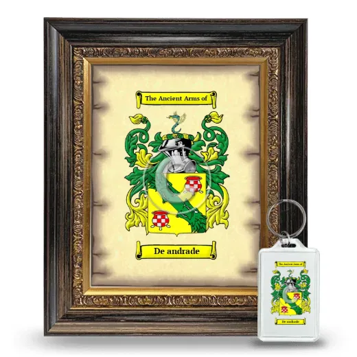 De andrade Framed Coat of Arms and Keychain - Heirloom