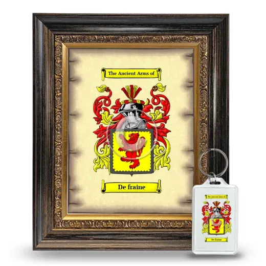 De fraine Framed Coat of Arms and Keychain - Heirloom