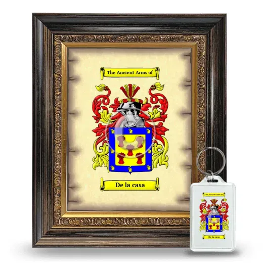 De la casa Framed Coat of Arms and Keychain - Heirloom