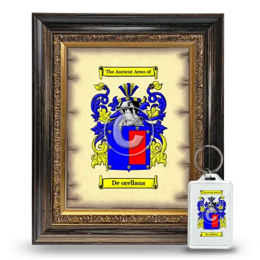 De orellana Framed Coat of Arms and Keychain - Heirloom