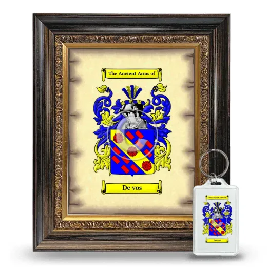 De vos Framed Coat of Arms and Keychain - Heirloom