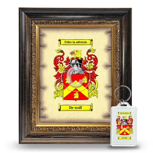 De wolf Framed Coat of Arms and Keychain - Heirloom