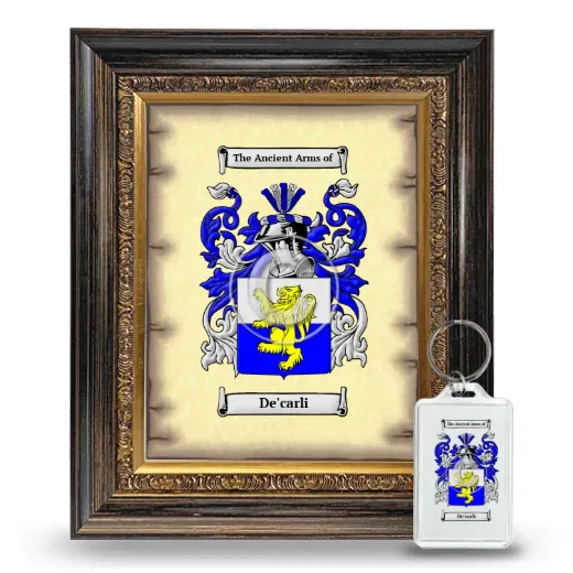 De'carli Framed Coat of Arms and Keychain - Heirloom