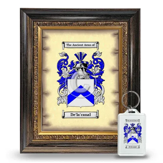 De'la'canal Framed Coat of Arms and Keychain - Heirloom