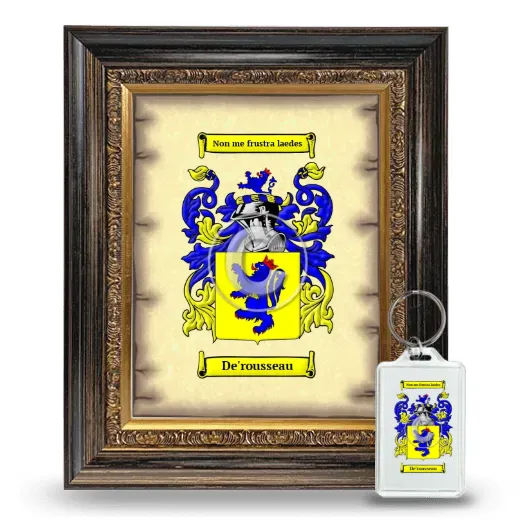 De'rousseau Framed Coat of Arms and Keychain - Heirloom