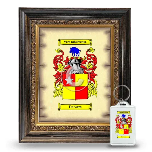 De'vars Framed Coat of Arms and Keychain - Heirloom
