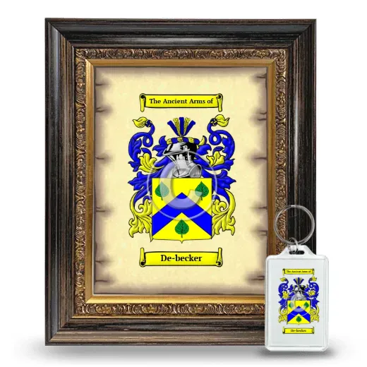 De-becker Framed Coat of Arms and Keychain - Heirloom
