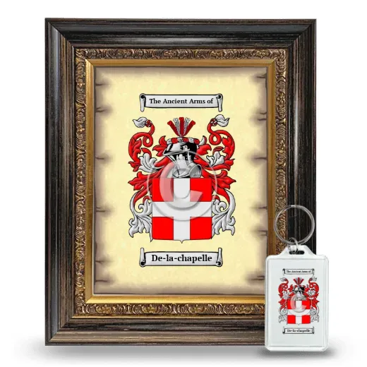 De-la-chapelle Framed Coat of Arms and Keychain - Heirloom