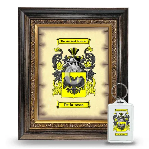 De-la-rosas Framed Coat of Arms and Keychain - Heirloom
