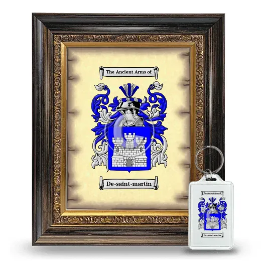 De-saint-martin Framed Coat of Arms and Keychain - Heirloom
