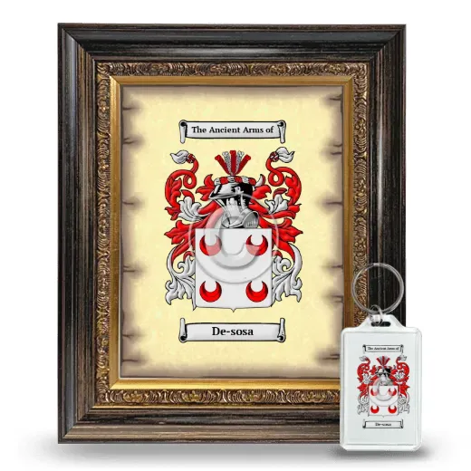 De-sosa Framed Coat of Arms and Keychain - Heirloom