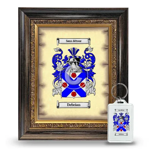 Debrian Framed Coat of Arms and Keychain - Heirloom