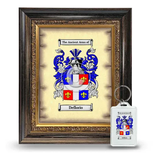 Deflorio Framed Coat of Arms and Keychain - Heirloom
