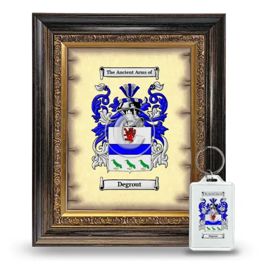 Degrout Framed Coat of Arms and Keychain - Heirloom