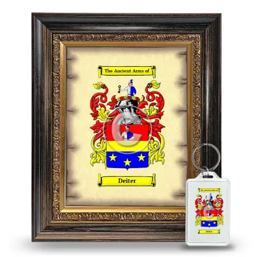 Deiter Framed Coat of Arms and Keychain - Heirloom