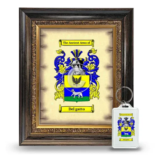 Del gatto Framed Coat of Arms and Keychain - Heirloom