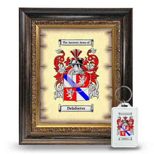 Delafortes Framed Coat of Arms and Keychain - Heirloom