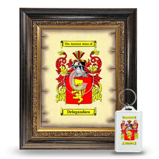 Delagandara Framed Coat of Arms and Keychain - Heirloom