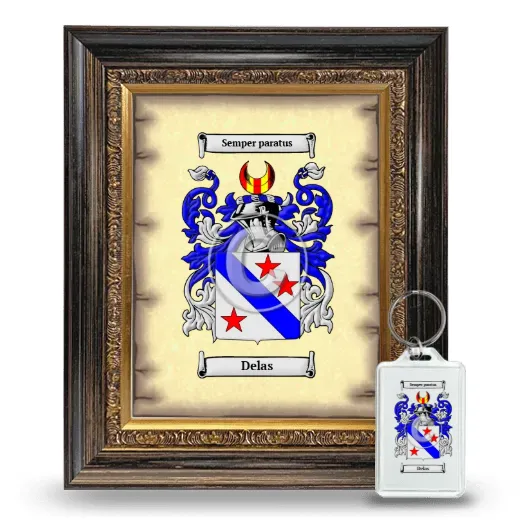 Delas Framed Coat of Arms and Keychain - Heirloom