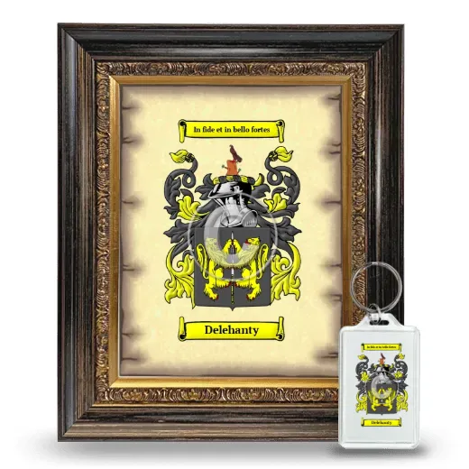 Delehanty Framed Coat of Arms and Keychain - Heirloom