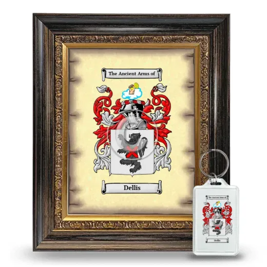 Dellis Framed Coat of Arms and Keychain - Heirloom