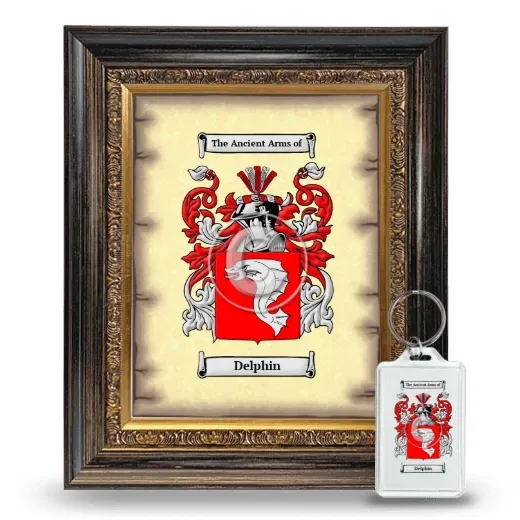 Delphin Framed Coat of Arms and Keychain - Heirloom