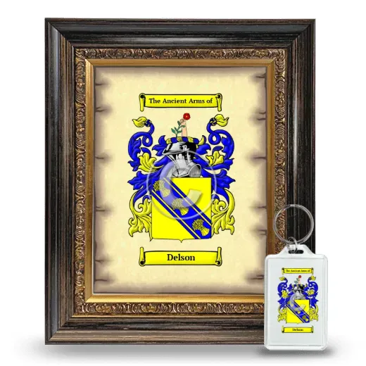Delson Framed Coat of Arms and Keychain - Heirloom