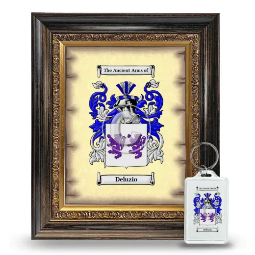 Deluzio Framed Coat of Arms and Keychain - Heirloom