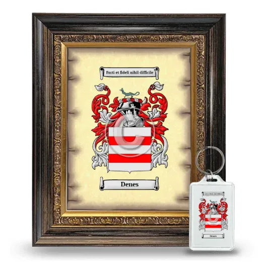Denes Framed Coat of Arms and Keychain - Heirloom