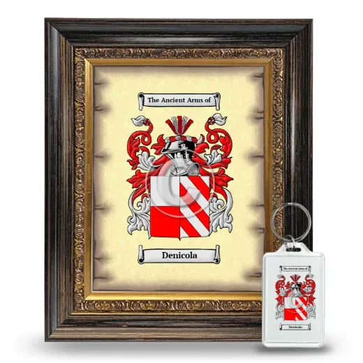 Denicola Framed Coat of Arms and Keychain - Heirloom