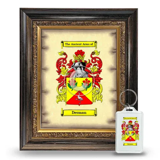 Derman Framed Coat of Arms and Keychain - Heirloom