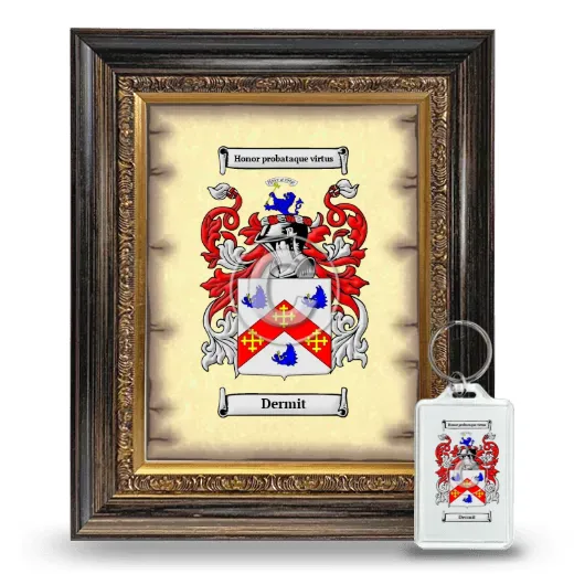 Dermit Framed Coat of Arms and Keychain - Heirloom