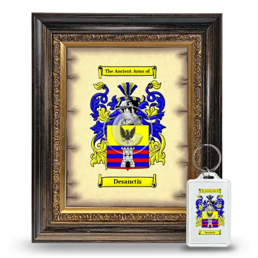 Desanctis Framed Coat of Arms and Keychain - Heirloom