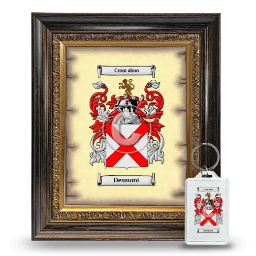 Desmont Framed Coat of Arms and Keychain - Heirloom