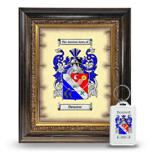 Deuster Framed Coat of Arms and Keychain - Heirloom