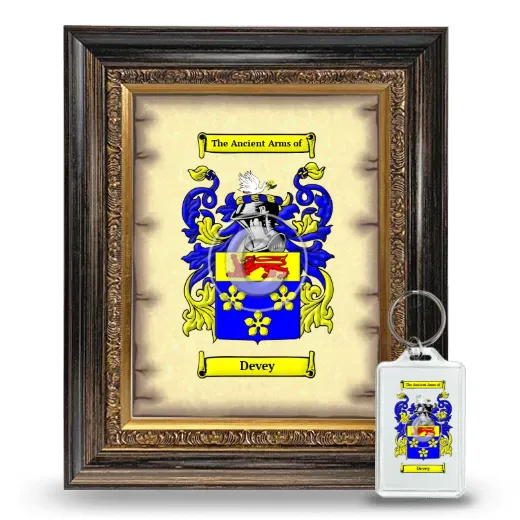 Devey Framed Coat of Arms and Keychain - Heirloom