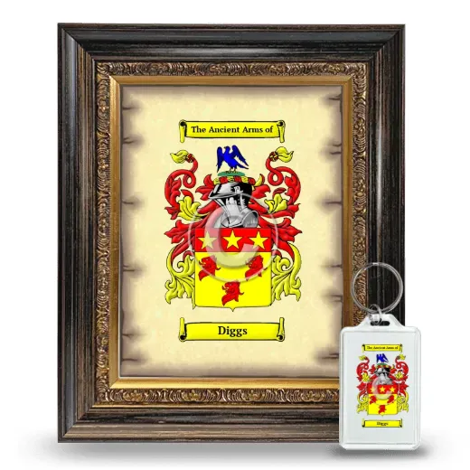 Diggs Framed Coat of Arms and Keychain - Heirloom
