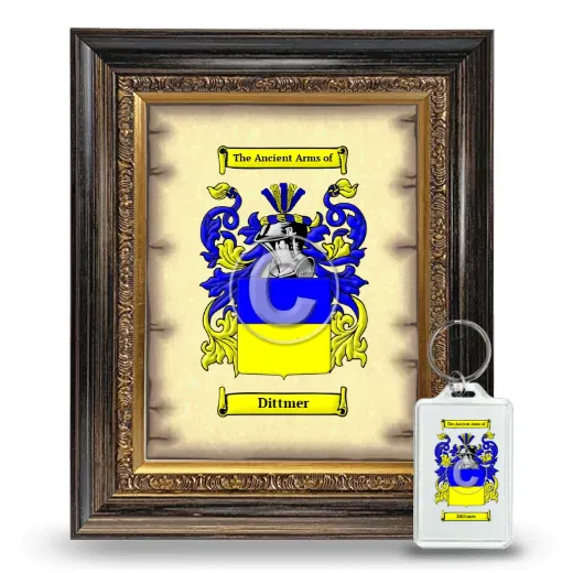 Dittmer Framed Coat of Arms and Keychain - Heirloom