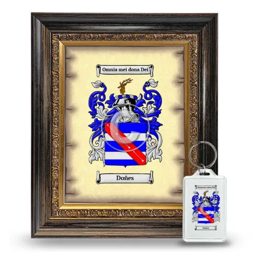 Doñes Framed Coat of Arms and Keychain - Heirloom