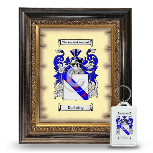 Doehring Framed Coat of Arms and Keychain - Heirloom