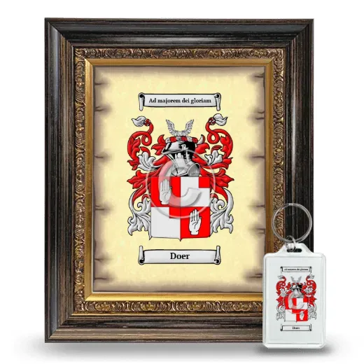 Doer Framed Coat of Arms and Keychain - Heirloom